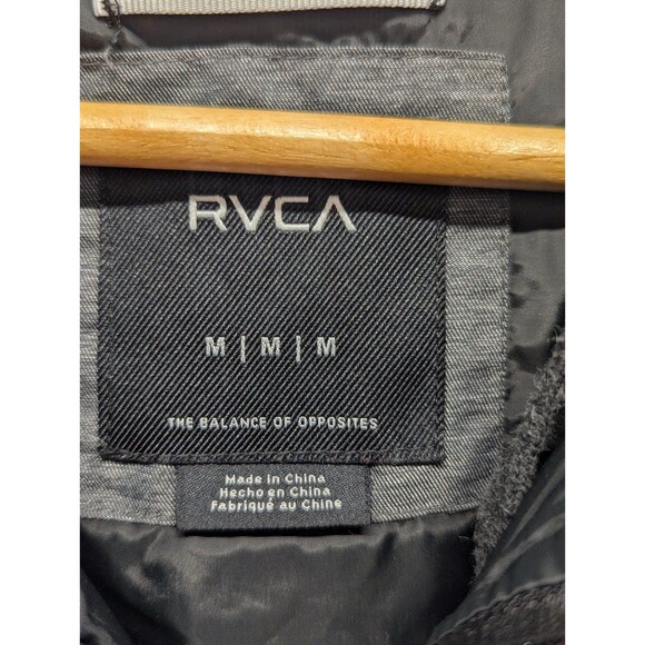 RVCA Size Medium Black & Grey Puffered Waywood Hooded Jacket - Picture 5 of 8